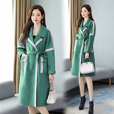 毛呢外套时尚潮流舒适中长款2021年秋季长袖优雅，女装毛呢外套，天丝秀