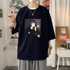 Q11122-P30春夏季七分袖t恤男大码五分袖男短袖中袖，男装T恤，电商A040