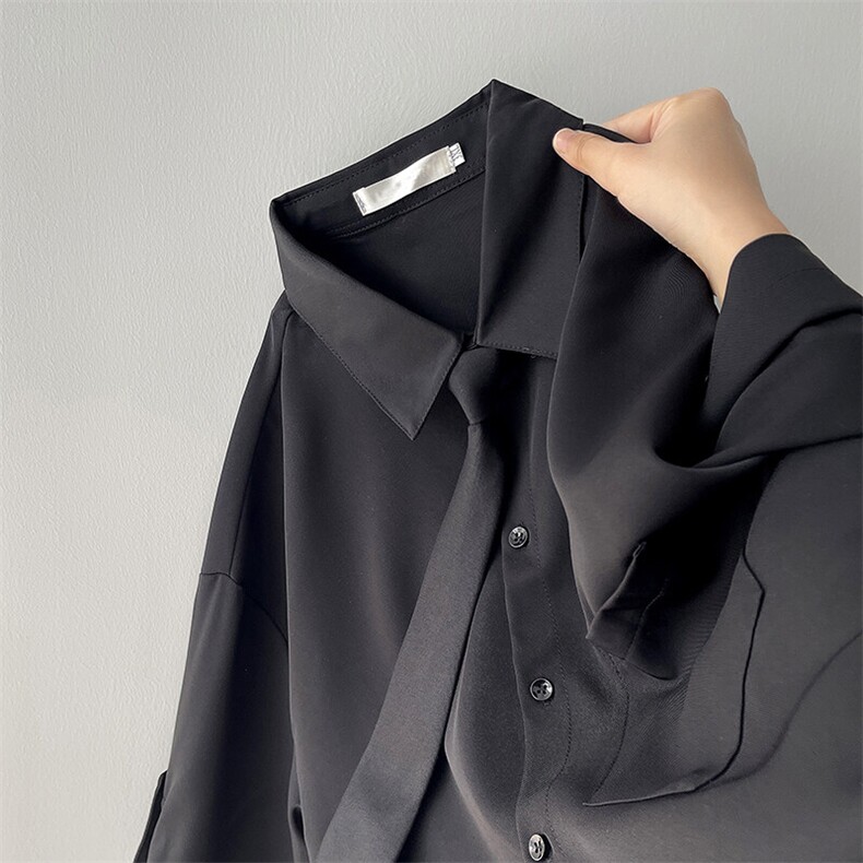 M-8XL领带衬衫短袖特大码垂坠感夏季冰丝外套DK制服衬衣DC5005P45,男装衬衫,电商B238