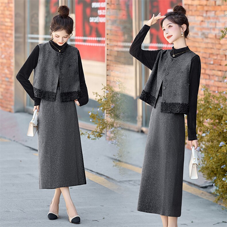2025年秋季时尚潮流优雅气质三件套，女装套装/套裙，歌伊格美