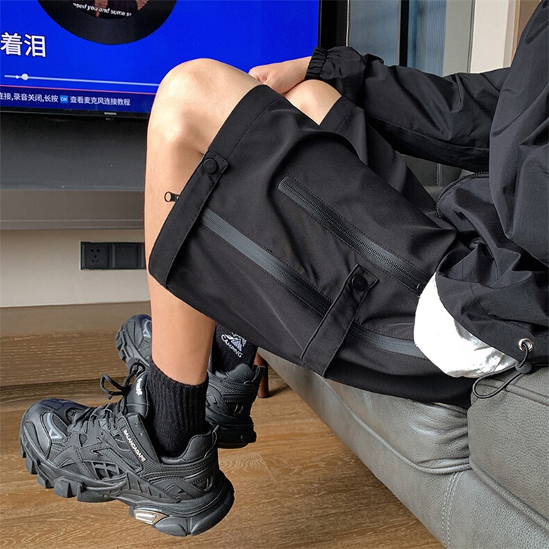K8082/P38抖音品质防水冲锋裤短裤男五分裤宽松大码休闲短裤中裤图片