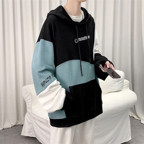 7XL-M港风卫衣男2023春季新款胖子长袖上衣加肥加大码主推货足图片