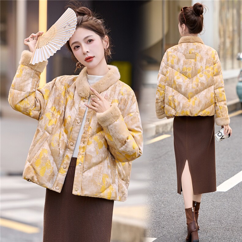 新中式短款羽绒服女2025年冬季新款保暖羽绒外套女，女装羽绒服，美沁