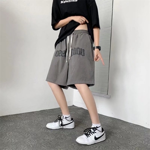 夏季高街潮牌ins五分裤字母印花运动裤男宽松休闲中裤 K3301-P24图片