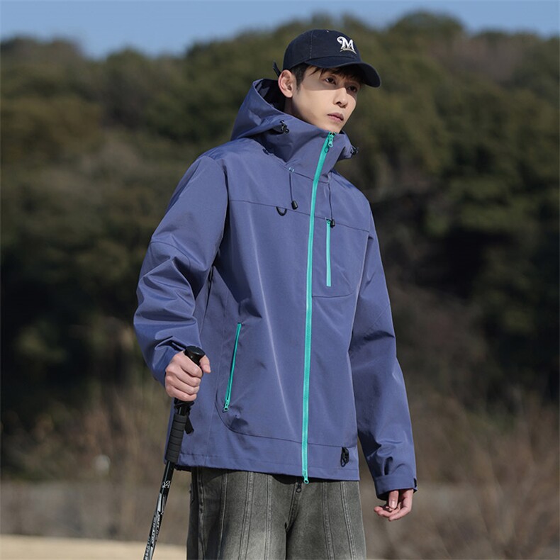 新款男女高品质户外登山服青少年学生冲锋衣夹克外套JK6633-P48,男装夹克,电商B306
