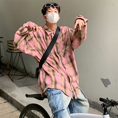 特P40无差价长袖高品质春秋格子衬衫-HS2132港风，男装衬衫，电商A003