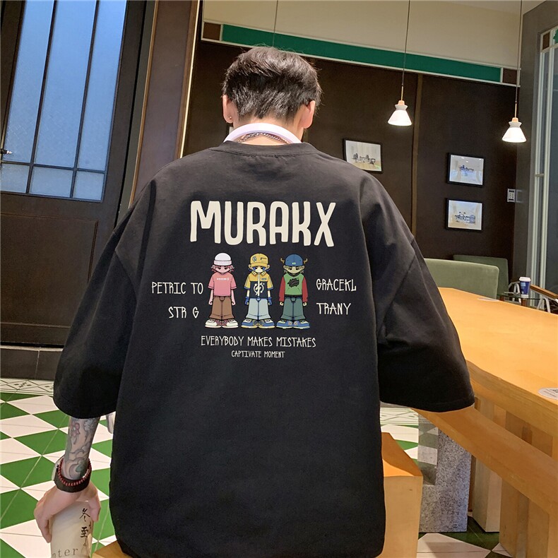 重磅240克精梳双纱精密赛格纺T恤 纯棉印花短袖男T6305特P19图片