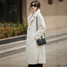 2025年秋季新款大毛领腰带针织大衣外套时尚休闲通勤百搭，女装针织衫/毛衣，圣丽羊绒