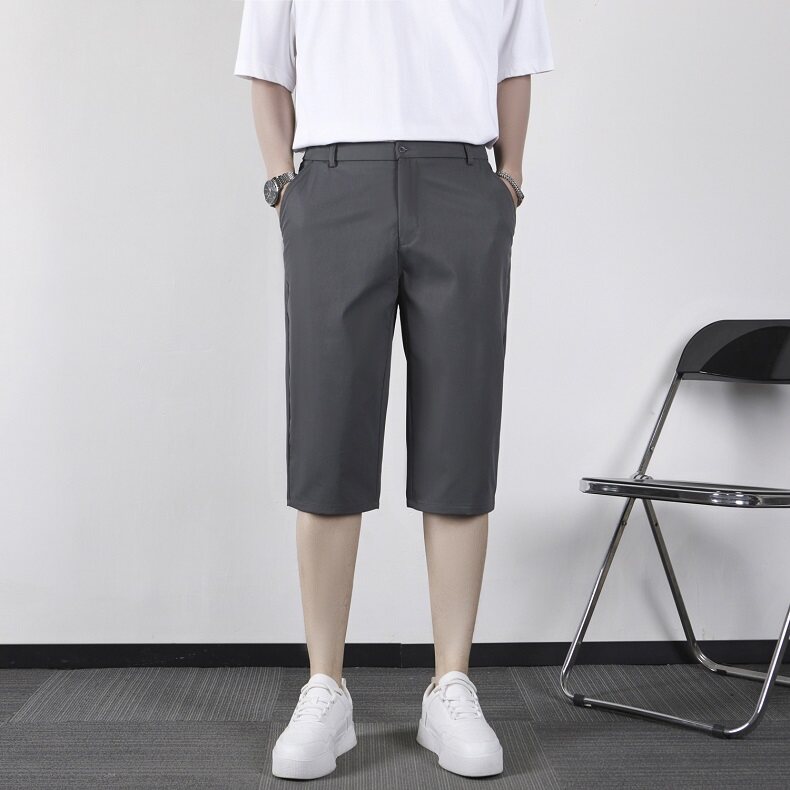 百搭ins潮流新款日系慵懒夏季冰丝商务休闲短裤六分裤宽松KA70,男装牛仔裤,星座1116A-2（原606A-1）