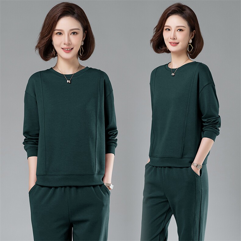 时尚百搭宽松显瘦长袖卫衣套装女春秋季新款休闲运动服两件套,女装卫衣/绒衫,阿丹