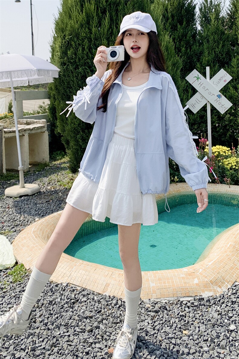 韩系设计感蕾丝防晒衣女轻薄透气夏季2025新款洋气减龄宽松防晒服,女装防晒衣,蝶眷