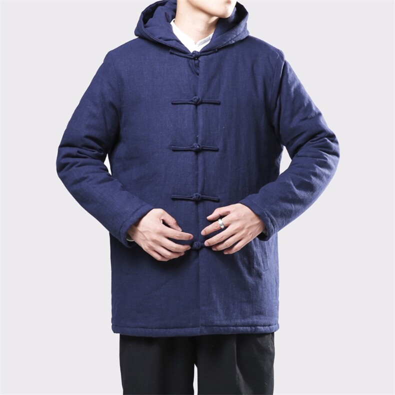 9061^冬季风加厚棉袄男士唐装中式棉服佛系古风棉衣潮外套图片