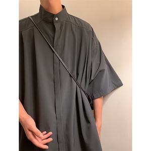 F184-P31 2024夏季新款慵懒百搭原宿风衬衫日系气质五分袖男 现货图片