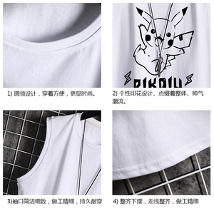BX25078-P20 港风运动汗背心男大码汗衫男无袖T恤男 网格挂拍图片