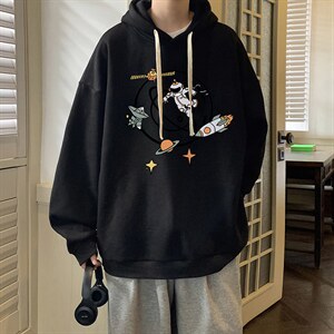 纯棉连帽卫衣男大码运动帽衫宽松薄WY2142-P35 加绒款-P40图片