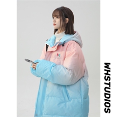 XZ-230-1MY52中性风简约轻奢扎染渐变刺绣休闲连帽棉服P128控158，男装棉衣，星座230-1