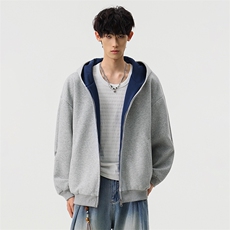 浅灰拼藏青