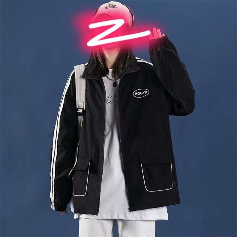 克莱因蓝外套男青少年学生立领夹克工装休闲运动上衣JD17,男装夹克,星座1116A-1（原606A）