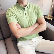 2025夏季新款大码短袖T恤翻领Polo衫无痕多色735-特P68，男装T恤，电商D342