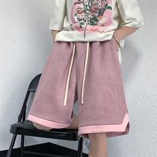 B239-1501-P38控价59麂皮绒休闲短裤男美式撞色抽绳五分裤子，男装休闲裤，星座514-2(原B239)