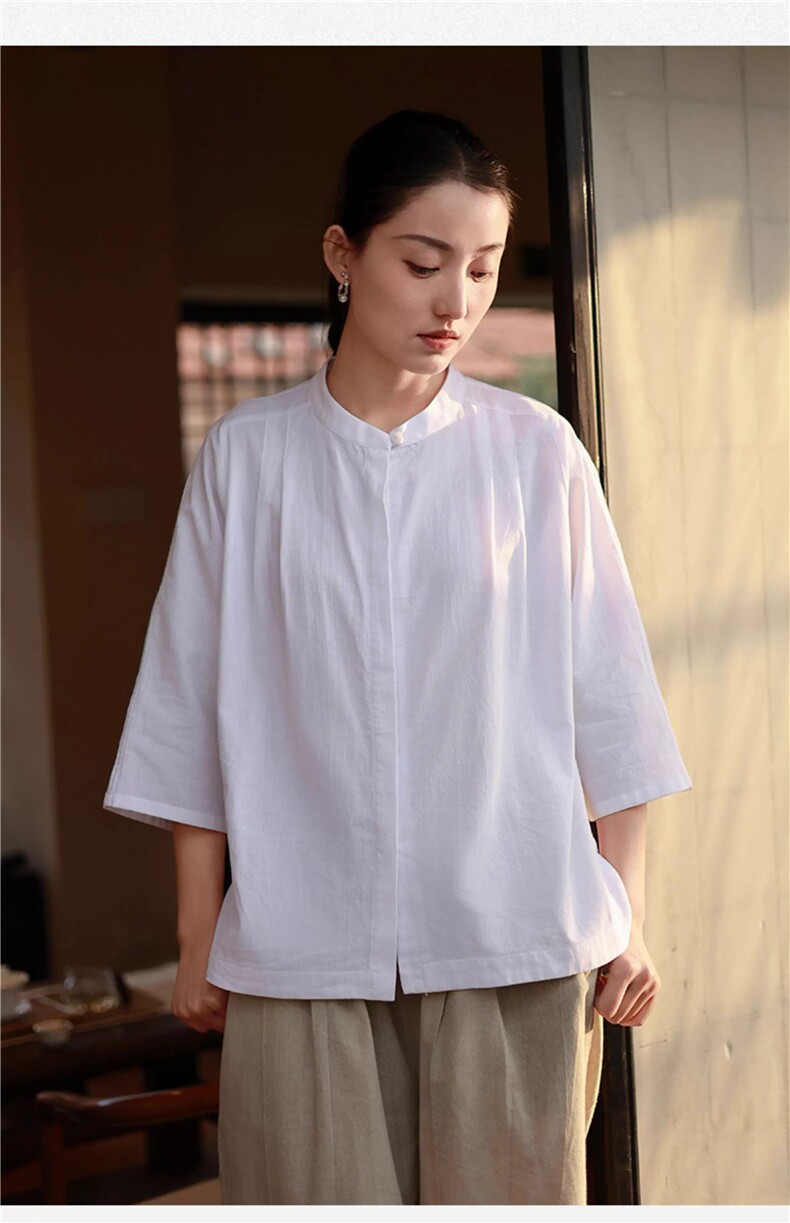 2025立领外套七分袖透气排湿不怕闷，女装衬衫，鑫萬耀羊绒