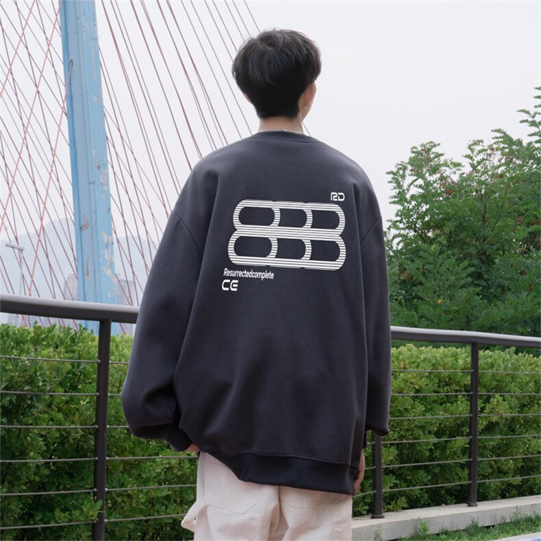 抖音品质秋季新款美式潮牌设计仿棉圆领卫衣wycm7421-特批28控49,男装卫衣,星座605(原A050)