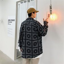 2021春秋季新款男士衬衫宽松复古潮流韩版衬衣202-7-GC05，男装衬衫，星座1302
