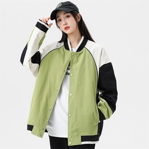 秋季宽松潮流休闲拼色棒球服情侣外套夹克A305-EY3671-P75图片