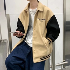 美式复古毛呢棒球服外套男士秋季情侣潮流宽松ins夹克W4921-P53，男装夹克，星座512-2