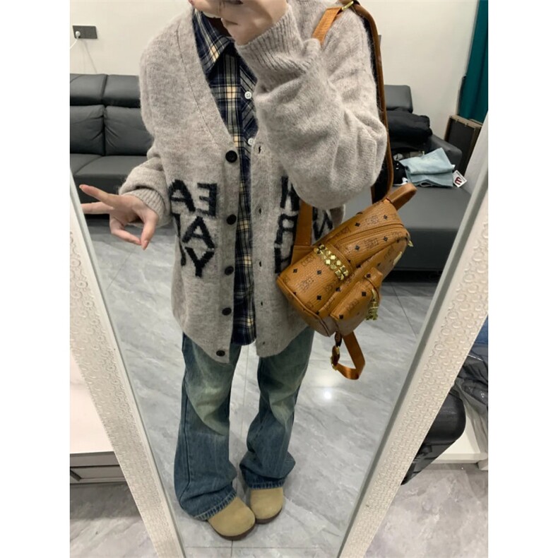 【有货】MY452CC-特P58慵懒风开衫毛衣男美式字母针织外套,男装针织衫/毛衣,星座1007（原301D）