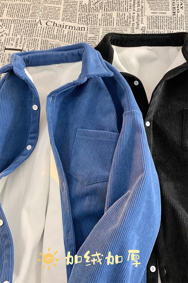 8XL-M灯芯绒加厚加绒长袖衬衫男加肥加大码衬衫外套CS501P65控78,男装衬衫,电商D206-1