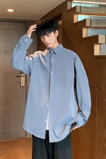 秋季纯色长袖衬衣男宽松落肩质感衬衫外套DSA157B-CS4222-特P40，男装衬衫，电商A157B