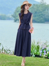 2026夏装新款简约时尚蕾丝花边休闲套装套裙，女装套装/套裙，美沁