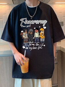 T825港风潮牌高街美式短袖T恤男夏季新款宽松重磅纯棉体恤图片