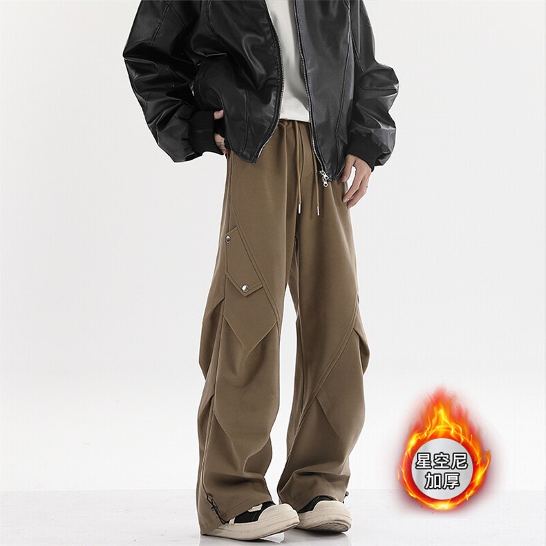 GENIOLAMODE美式重磅星空呢伞兵裤男士秋季新款潮流直筒休闲长裤，男装休闲裤，电商基地A111