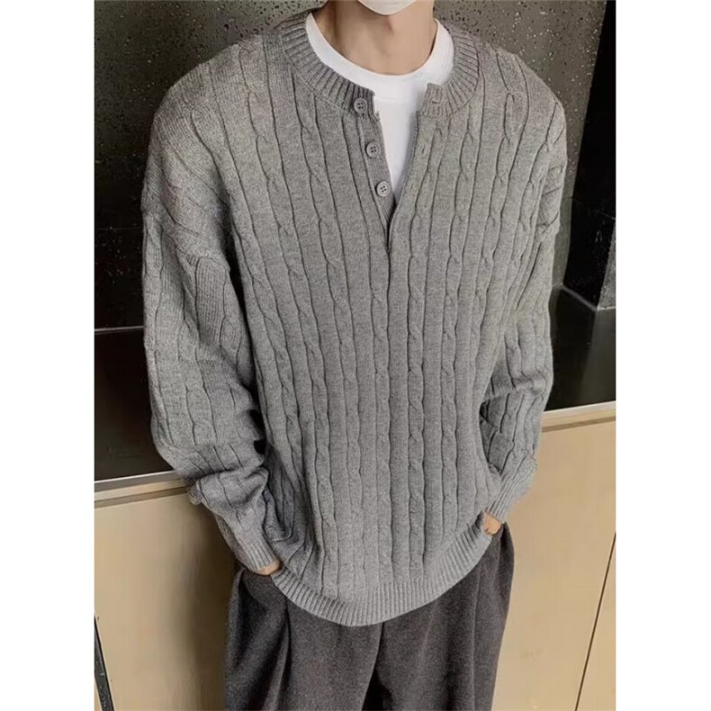 时尚高品质麻花扭绳毛衣文艺简约慵懒潮流流行百搭日系MZ87，男装针织衫/毛衣，星座1116A（原606A-3）