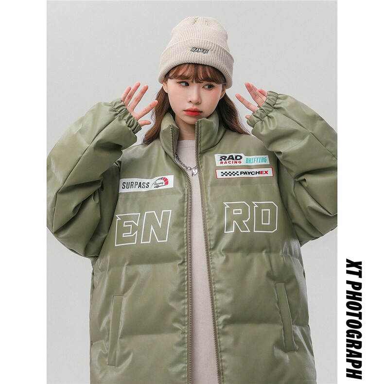 EQ156机车服皮衣冬季加棉加厚赛车服外套男女学院风面包服P118,男装皮衣,电商C306-1