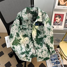 美式秋冬款潮牌提花刺绣工艺翻领夹克男士宽松休闲情侣工装外套，男装夹克，星座1013