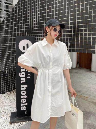 ［爱美欧］夏季新款收腰版衬衫连衣裙，女装衬衫，爱美欧
