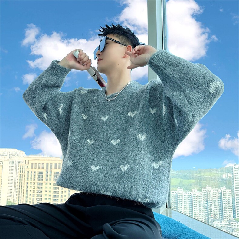 AM307/P88控118秋冬季社会小伙宽松韩式潮流保暖打底毛衣男灰首,男装T恤,星座305B-1
