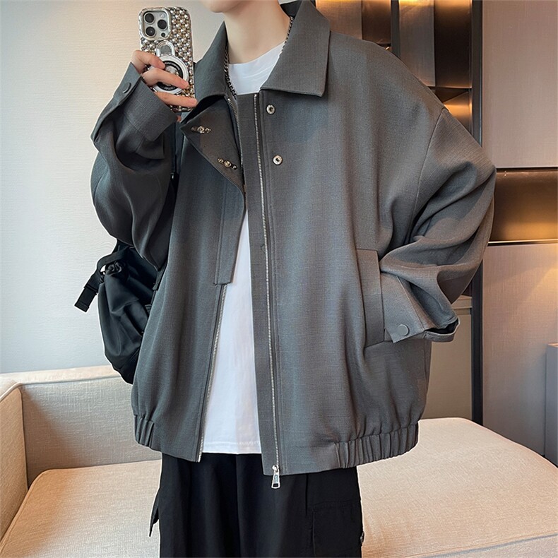 XZ102B-1春秋季宽松翻领休闲外套潮夹克JK2532-P85图片