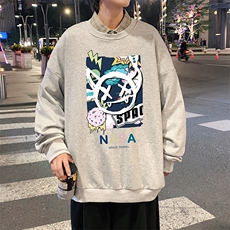 S6275-P28秋季圆领卫衣男大码韩版宽松长袖外套，男装卫衣，电商A040