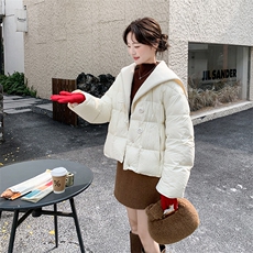 新款有货白色翻领90绒羽绒服5293P315K468，女装羽绒服，2C176