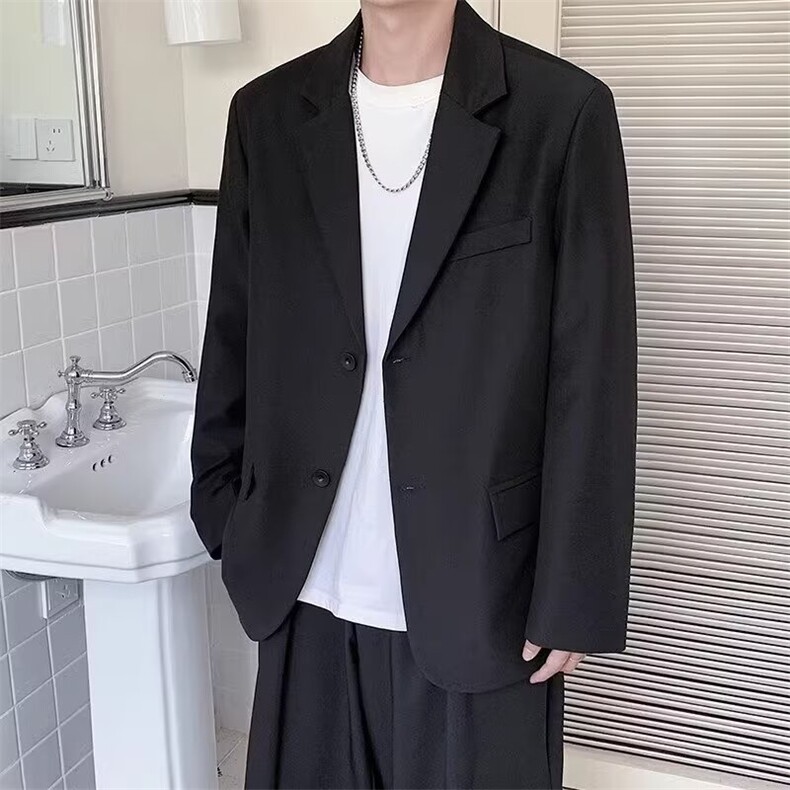 cleanfit垫肩外套男高级感春季休闲西装男潮牌痞帅英伦雅痞风西服,男装西服套装,星座813-2