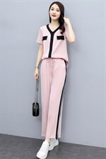 2021年夏季新款女装休气质休闲撞色时尚套装两件套，女装套装/套裙，瑶迪依秀