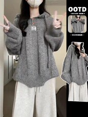 纯澳毛材质宽松休闲羊毛帽衫，女装羊毛衫，浩新羊绒