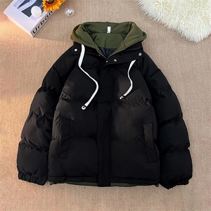 冬季棉服新款 D4134-TP75不 男女可穿休闲保暖连帽撞色面包服图片