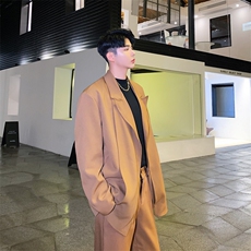单排扣宽松西服上衣衣领可拆卸设计外套潮A345-310-P135，男装西服，电商A345