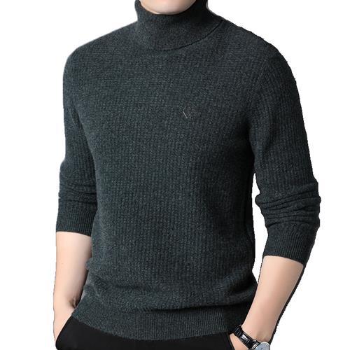 F81762粗针厚款羊毛加厚秋冬季百搭高领可翻中年男士羊毛衫,男装针织衫/毛衣,钱塘207-1