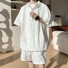 8XL-M休闲运动套装大码工装短袖冰丝薄款连帽户外防晒衣TZ1701P68，男装休闲套装，电商B238